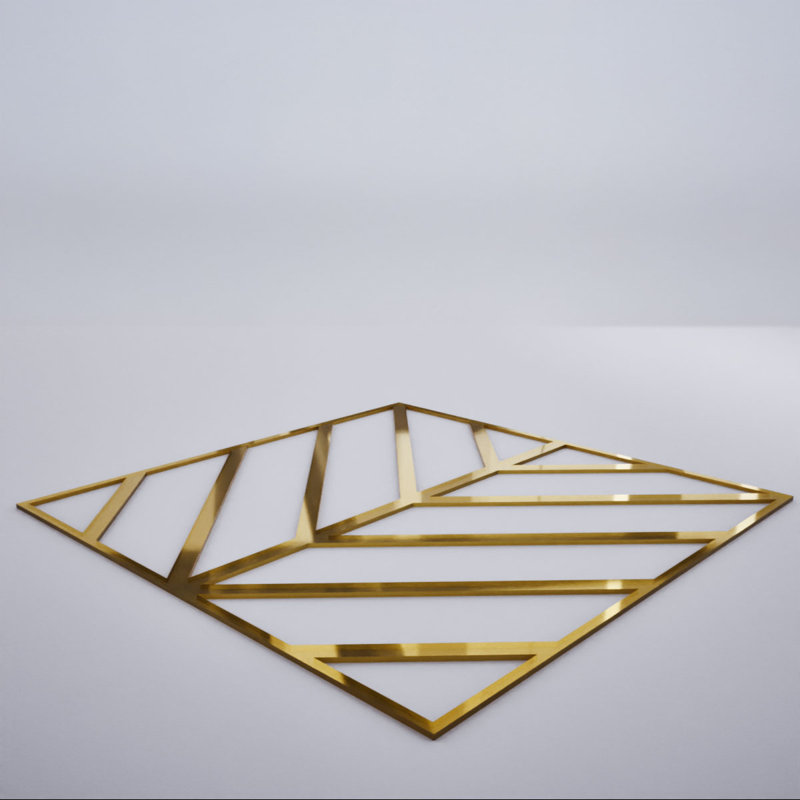 Panneaux muraux décoratifs en acrylique Genoa Genoa, moyen, l 15 3/8 po x H 15 3/8 po x T 1/8 po, miroir doré, Doré