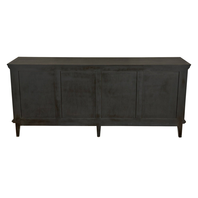 Dumont 74.5'' Black Mahogany Hand-Carved Sideboard