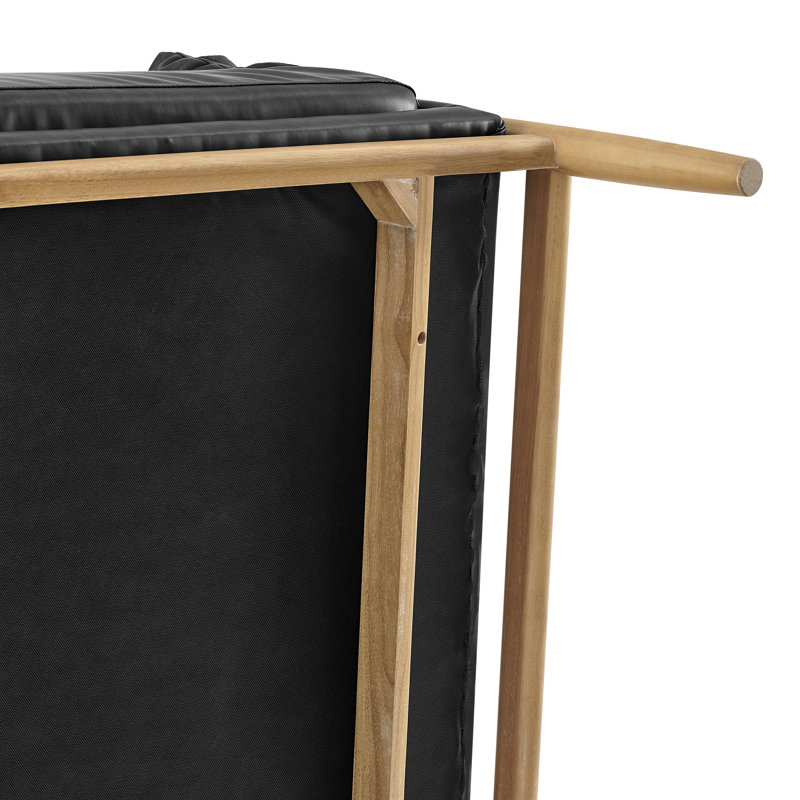 Naber Faux Leather Tufted Accent Arm Chair, Casa Black Faux Leather