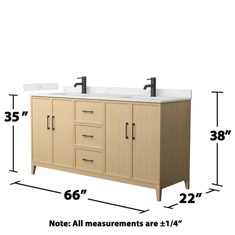 Elan 66'' W Vanity, Tan, Matte Black, Single