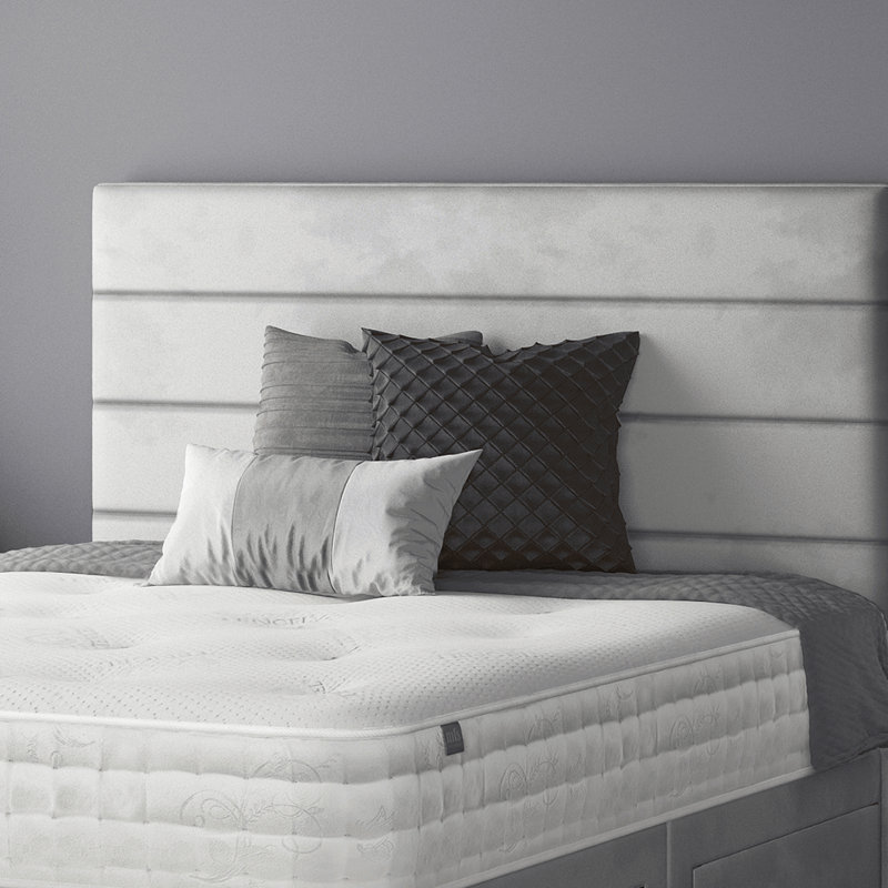 Brand Upholstered Velvet Headboard, Single (3'), Silver