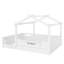 Lit double pleine grandeur avec garde-corps et toit, lit pour enfant avec petit plateau intégré et enseigne à installation gratuite, conception enfantine, blanc-1587145262-1587145261