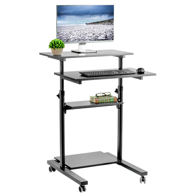 Black Mobile Computer Workstation
