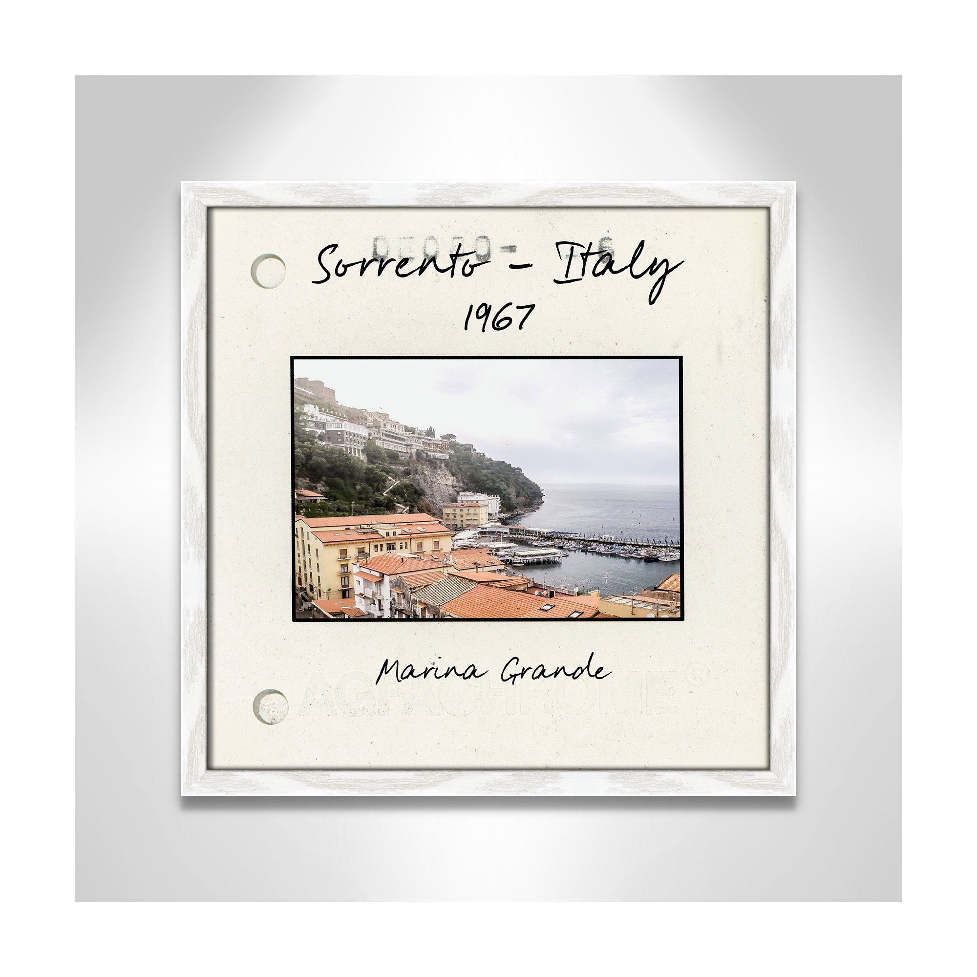 Sorrento Italy - Marina Grande Print by Susan Jill, White Single Picture Framed Paper, 27.5" H x 27.5" W x 0.75" D