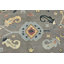 Tapis gris en laine noué à la main de conception unique 9 pi 3 po x 11 pi 10 po