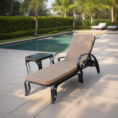 Chaise longue d'extérieur en aluminium