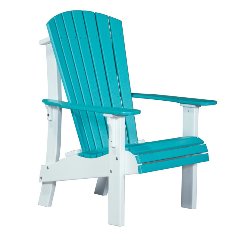 Chaise adirondack en plastique royal Zussen, Bleu Aruba / blanc
