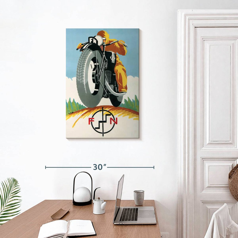 Mehar FN Motorcycle 1934, 30" H x 20" W