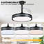 Ventilateur de plafond 42 "rétractable avec lumière, dernier ventilateur de plafond à télécommande 6 vitesses-782948423