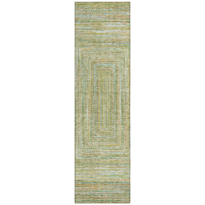 Machine Washable Indoor/Outdoor Xhevrie Aloe Rug