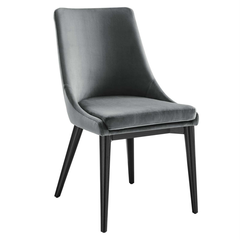 Modway Viscount Performance Velvet Dining Chair, Gray