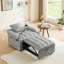 Chaise convertible 3 en 1, fauteuil-lit escamotable avec support pour téléphone, porte-gobelets et port de charge (gris)-34204469