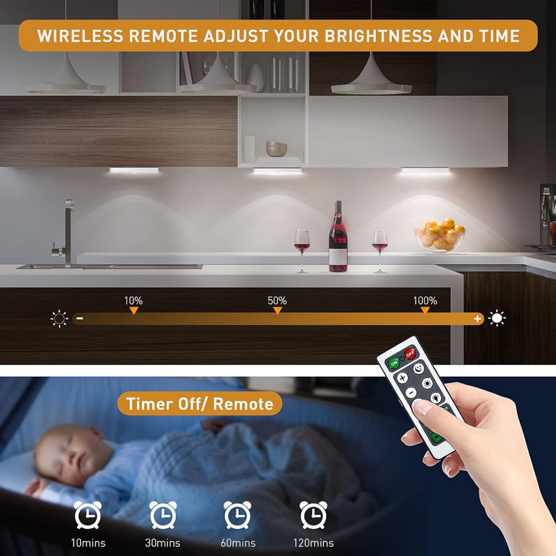 Rechargeable LED Motion Sensor Light Bar with Remote Control