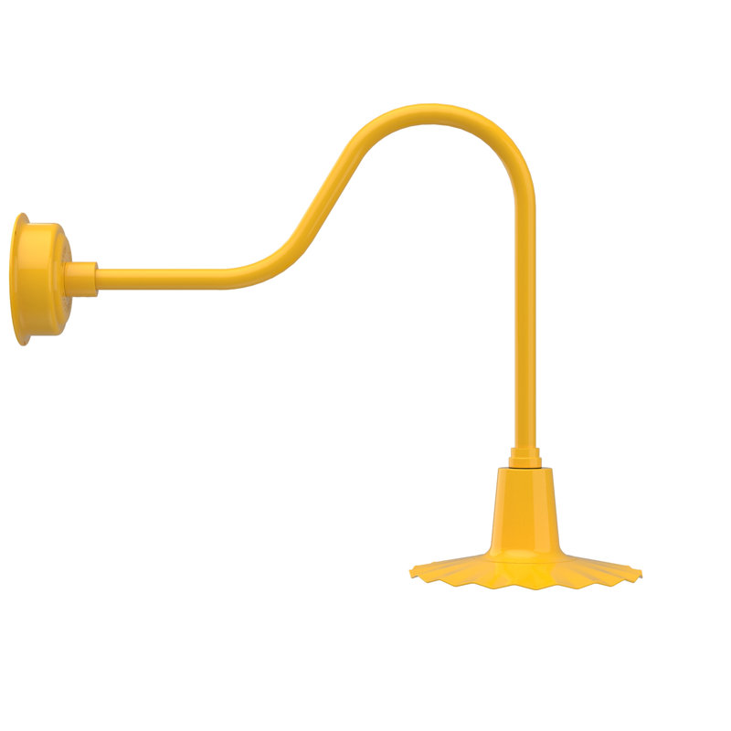 Luminaire de grange d’extérieur à del Iris, H 7,5 po x l 12 po x P 12 po, Jaune