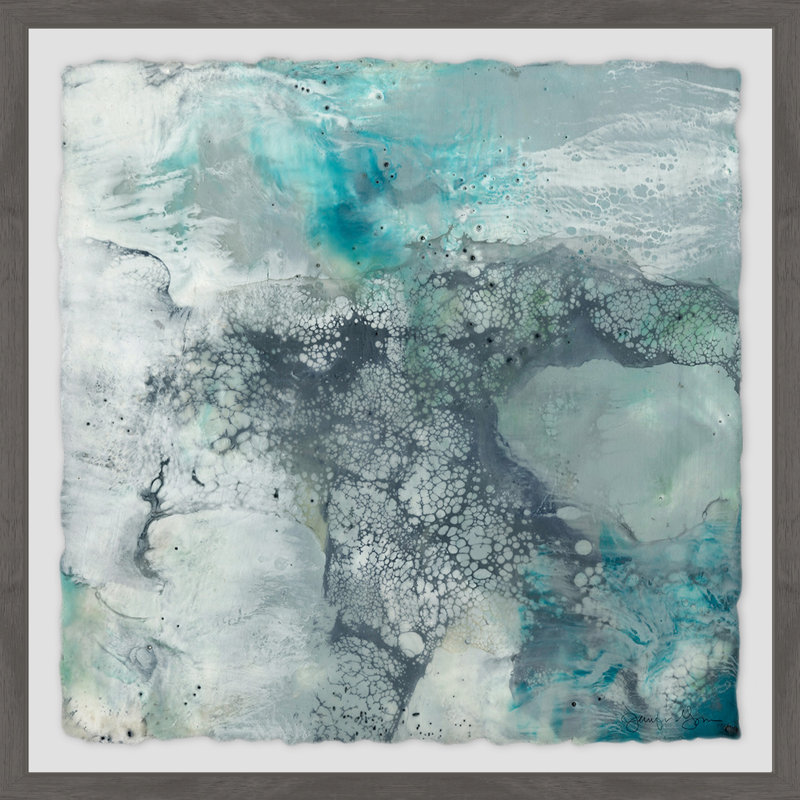« sea dentelle i », reproduction de peinture à l’acrylique encadrée, H 32 po x l 32 po x P 1,5 po