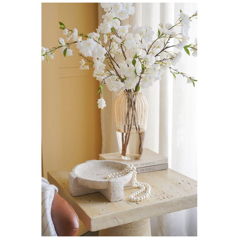 Vase conique en verre avec finition ambrée côtelée - l 5,9 po x H 11,8 po