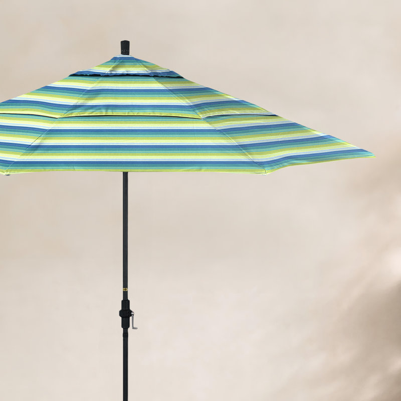 Parasol de marché Broadmeade octogonal Sunbrella, Sunbrella® bord de mer Séville rayé