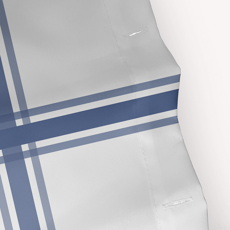 Rideau de douche simple à motif géométrique Lumri, Bleu