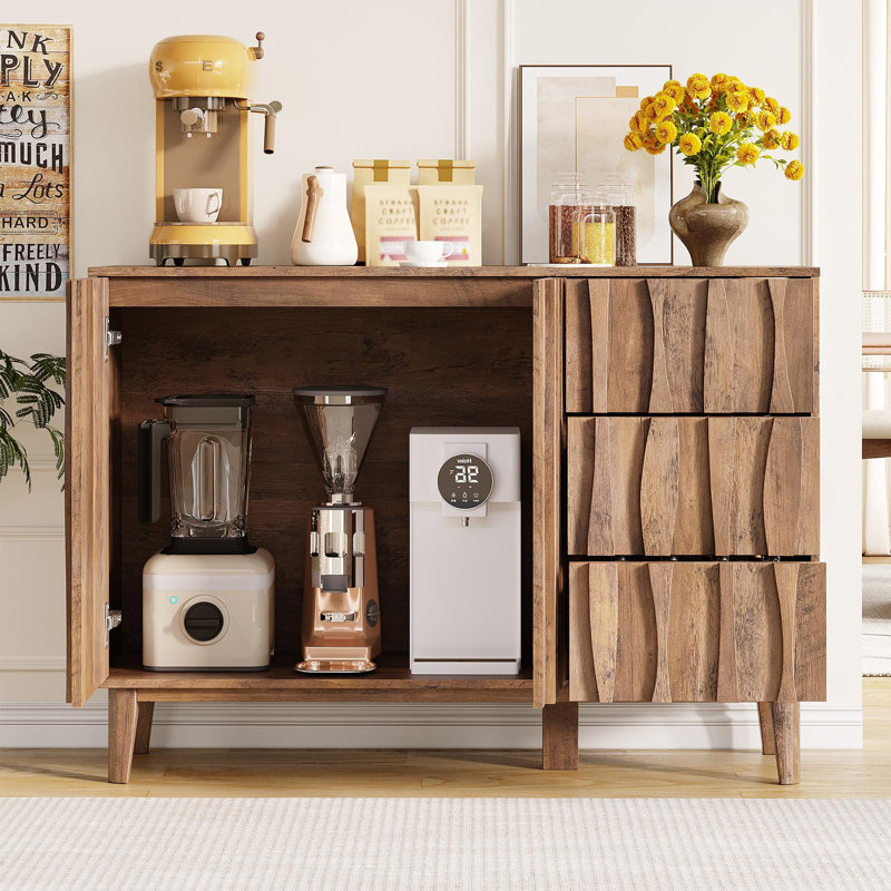 Buffet 47,2 po avec 3 tiroirs et 2 portes