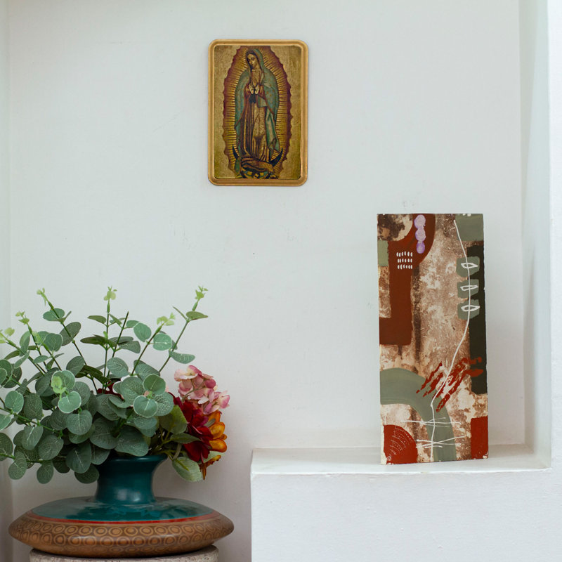  Plaque en bois découpée à la main Notre-Dame de Tepeyac