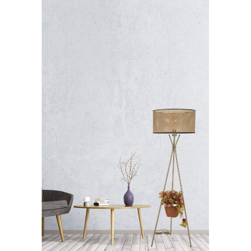 Ramseur 165cm Light Brown Tray Table Floor Lamp