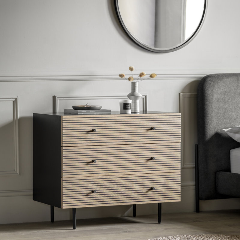 Centrahoma 3 Drawer 75Cm W Dresser, Brown
