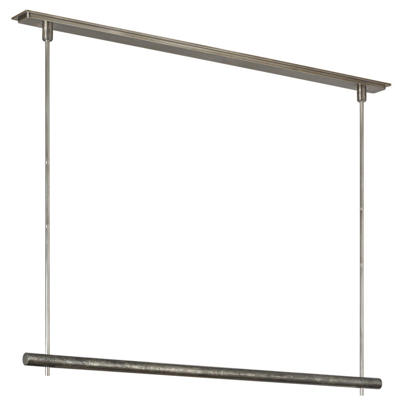 Anne-Marie Barton Stahl 60" Linear Chandelier with Nova Frost Lens, Museum Pewter