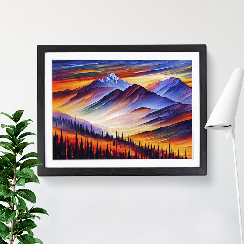 Mountains Scene Vol.3 Abstract - Framed Print, Black Framed, 34cm H x 46cm W x 2cm D