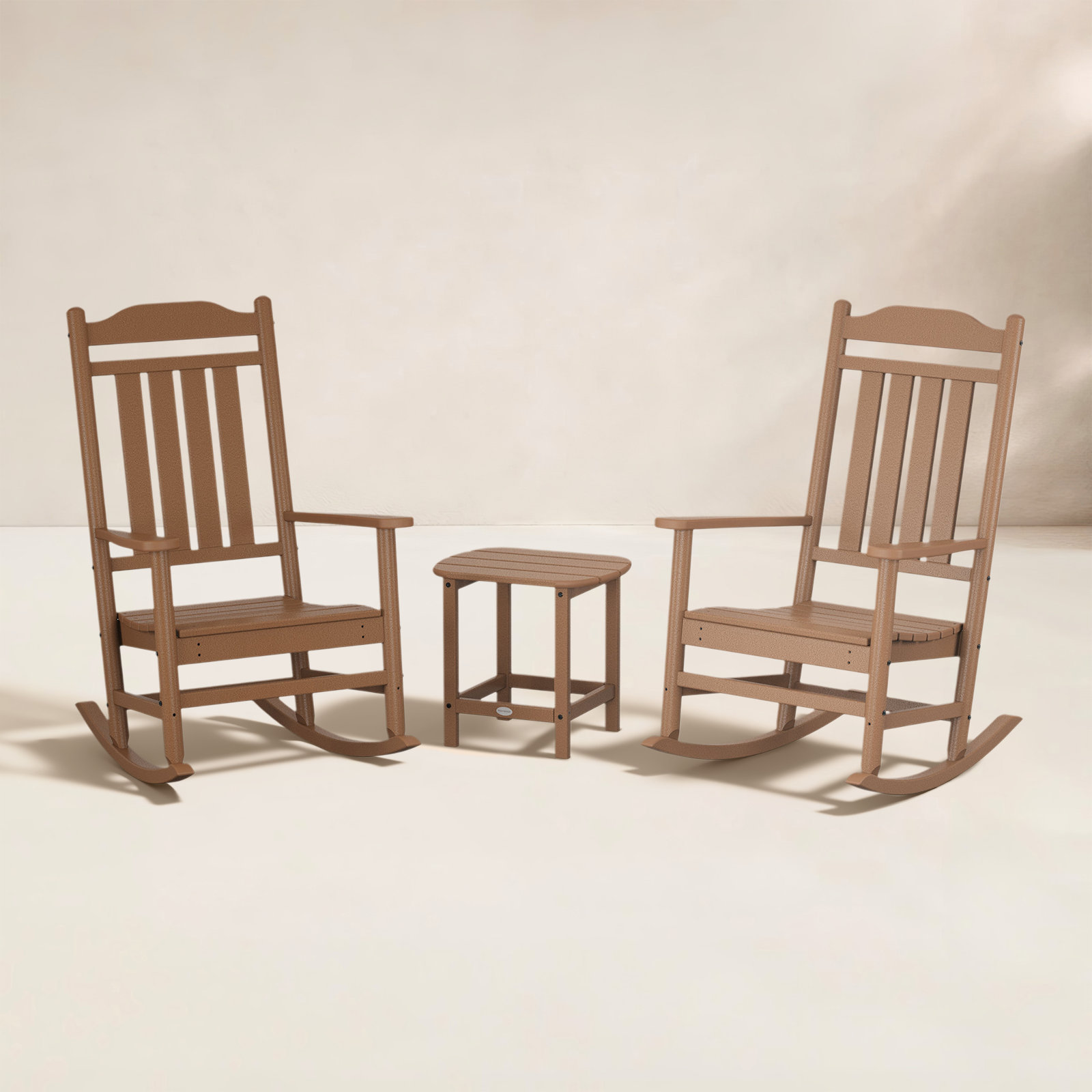 Country Living by POLYWOOD Legacy Rocking Chair 3-Piece Set, Teak