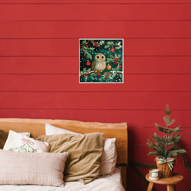 Plaque murale hibou d'hiver