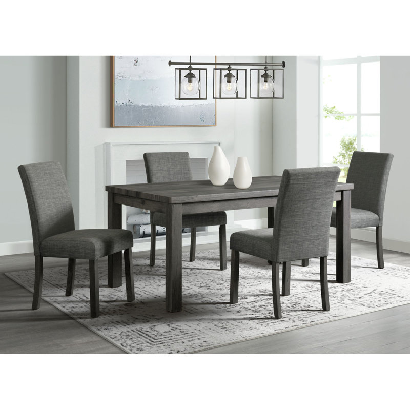 Gray Rectangular Wood Transitional Dining Table