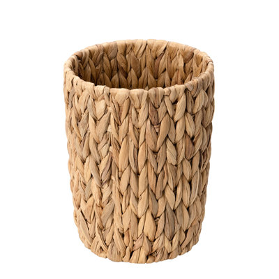 1.8 Gal Handwoven Wicker Waste Basket, Small Storage Basket for Bathroom, Bedroom, or Living Room