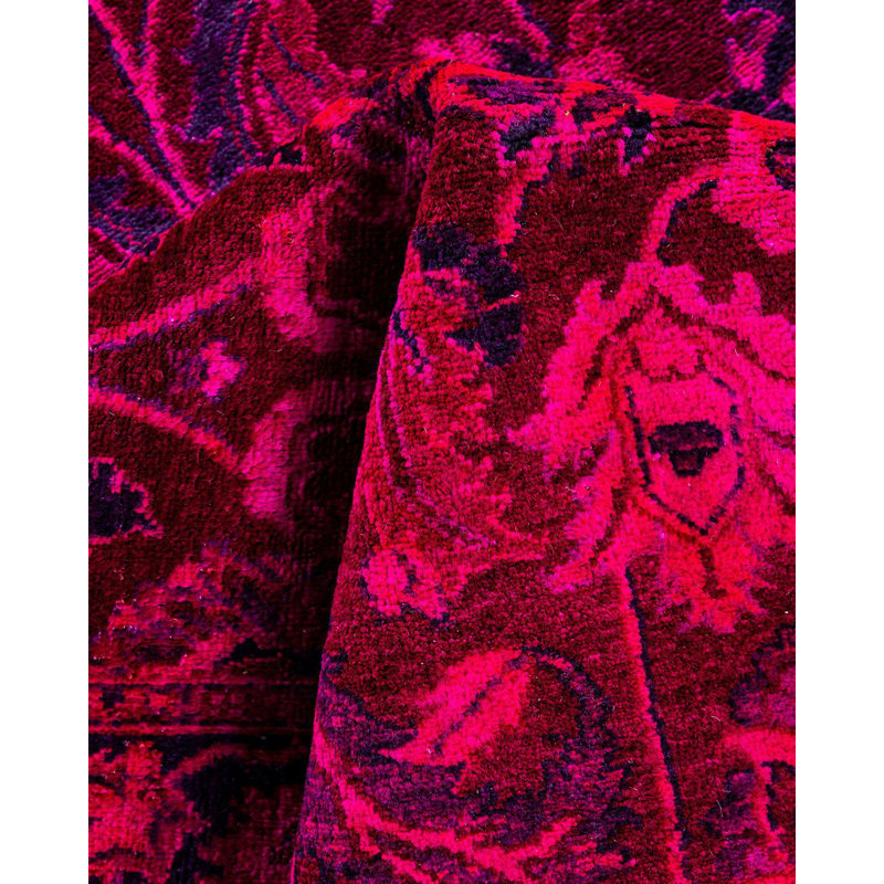 Kyoto One-of-a-Kind 3' 2" X 5' 2" New Age Rectangular Wool Area Rug Pink