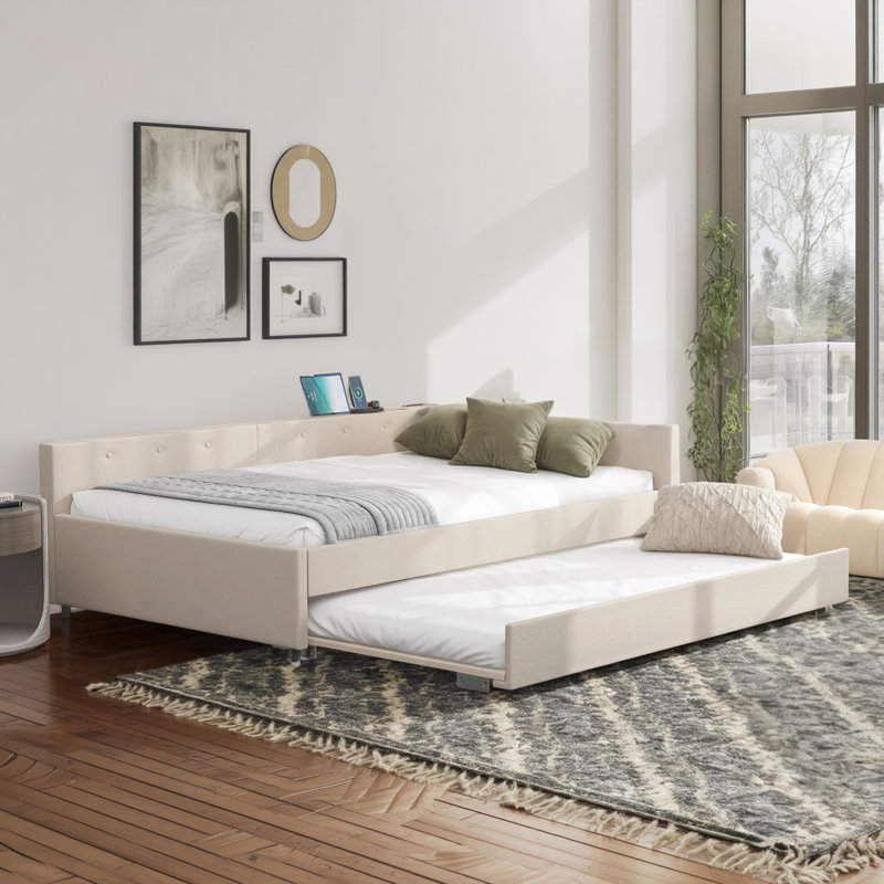 This Upholstered Platform Bed With USB Port Offers Convenient In-Bed Charging. This Is For Small Spaces, Providing Both Comfortable Sleeping And Ease Of Use.