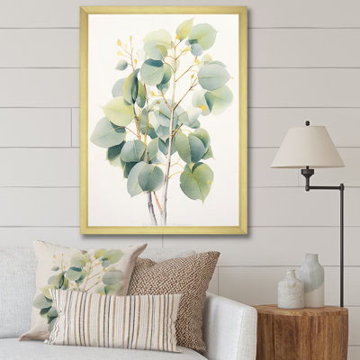 " Green White Minimalism Eucalyptus Essence V "