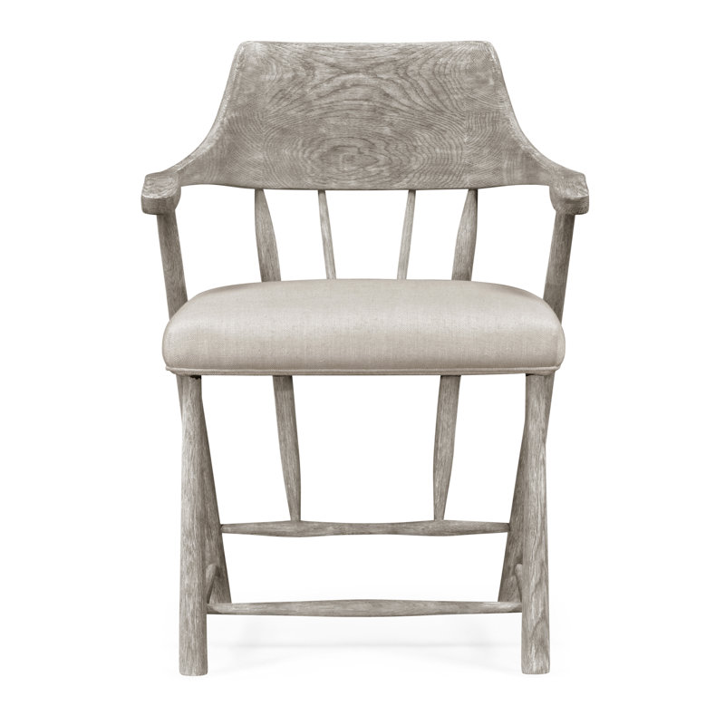 Casually Country Arm Chair, Gray Oak, Tan