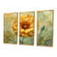 Jaune jaune vert Tender Bloom Marigold - ensemble d'art mural souci-1878238465-1878238471