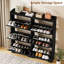 47.2" W Shoe Storage Cabinet with 6 Flip Drawers, Freestanding Organizer with Adjustable Shelf & Fluted Panel for Entryway-130915793