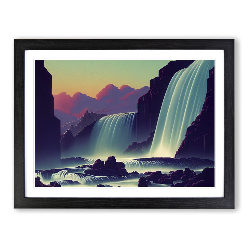 Waterfall - Framed Print, Black Framed, 46cm H x 64cm W