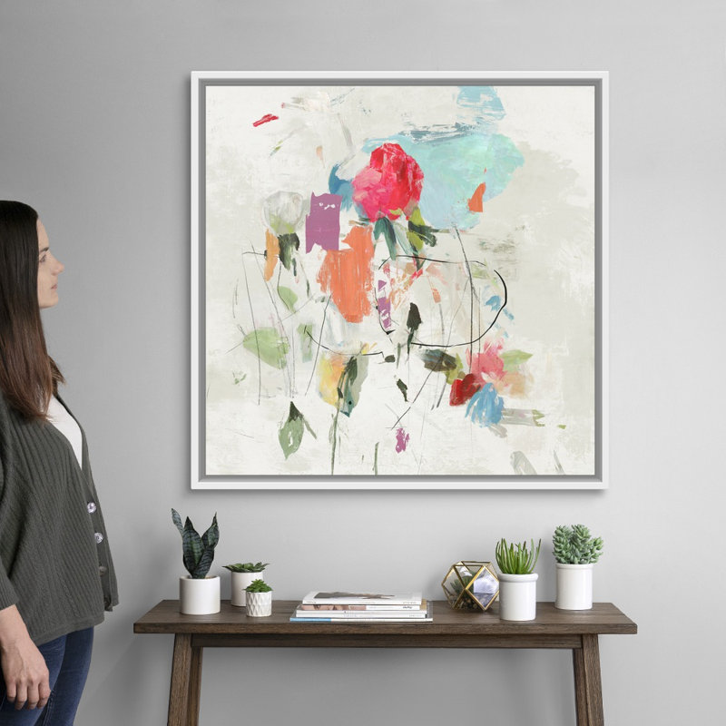 Spread Love II par PI Studio - reproduction d'art sur toile, Cadre flottant blanc, H 38 po x l 38 po x P 1,75 po