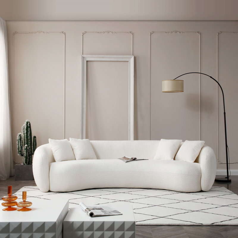 Canapé modulaire 102 pouces 5 places Boucle, Blanc