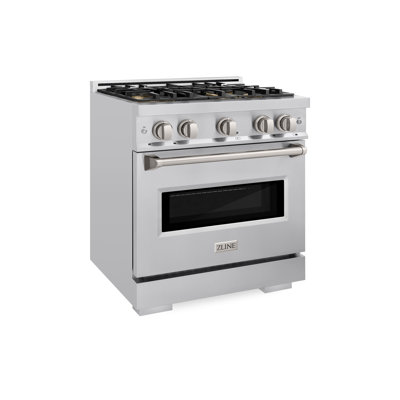 ZLINE 30 in. Classic Gas Range with DuoPro Cooktop and Convection Oven in Black Stainless Steel