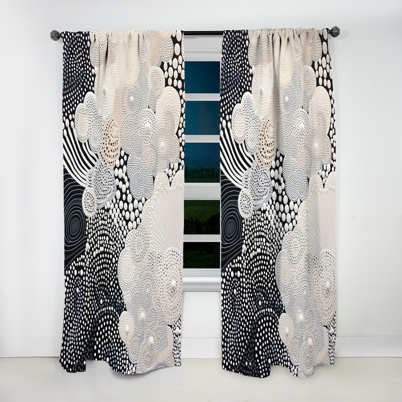 Geoffe Gray Abstract Corals IV - Nautical Curtain - Velvet Room Darkening - 1 panel, 52" W x 63" L