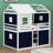 Yaraghi Bunk Wood House Bed with Tent-363034507-363034484
