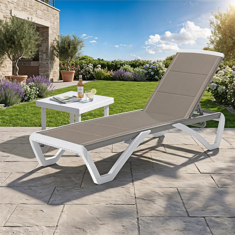 Chaises longues de patio ajustables, chaise longue de piscine portative moderne en aluminium, Does Not Apply 1