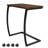 C-Shaped End Table With Rolling Wheels,Rustic Sofa Couch Table For Laptop Coffee Snack, Dark Walnut
