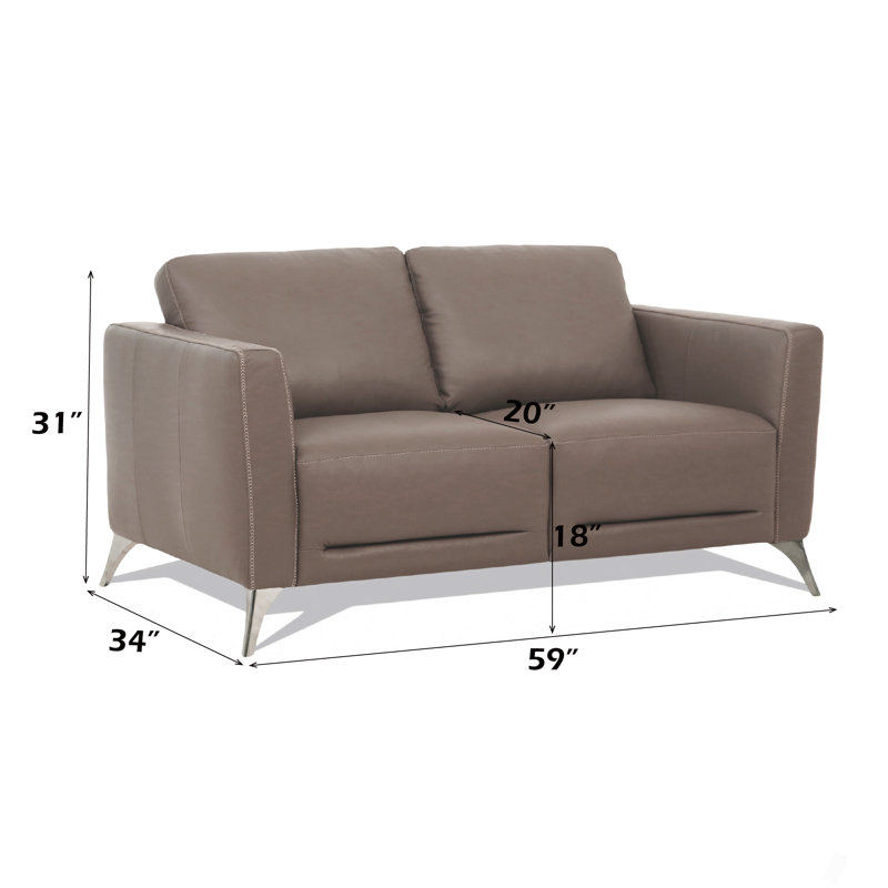 Causeuse en cuir taupe (assemblée), Taupe