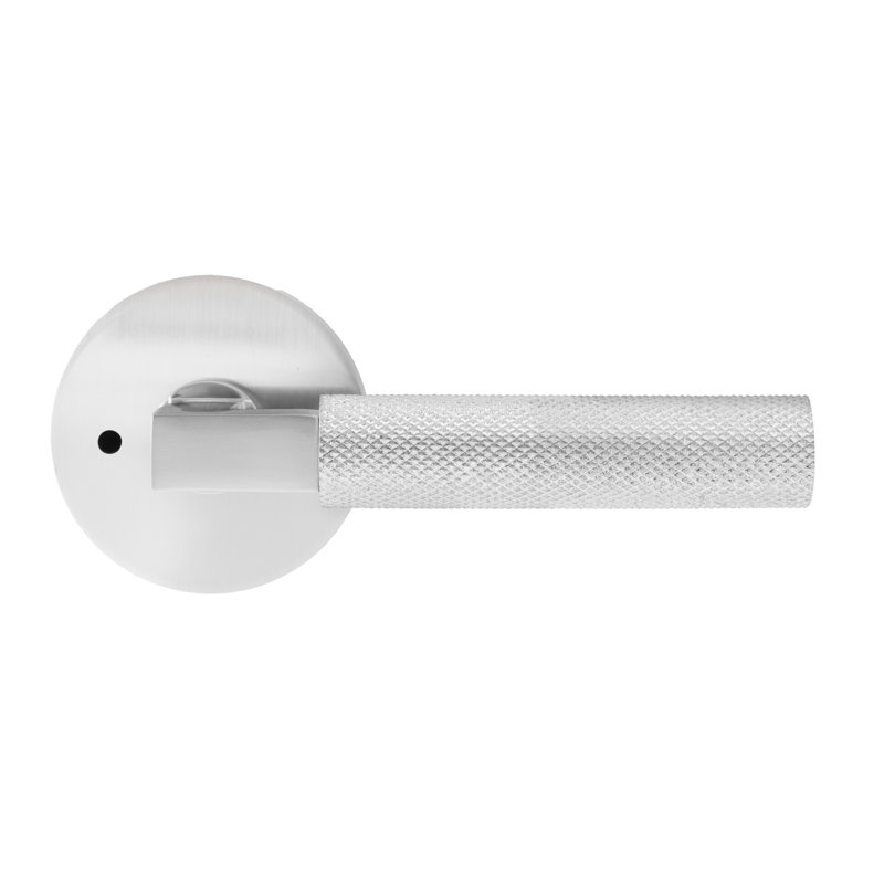 Bravura 846-6 Knurled Privacy Lever on Round Contemporary Rose in Satin Nickel