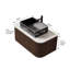 Meuble-lavabo mural avec lavabo rectangulaire en céramique noire, comptoir blanc Carrara et façade de tiroir à rayures 3D, conception flottante moderne, pré-assemblé-1039153439-1039153511