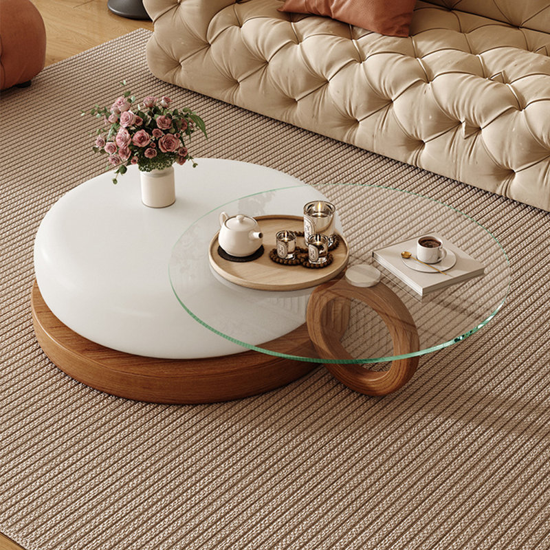 Elonie Nesting Coffee Table Round Coffee Table Glass Coffee Table